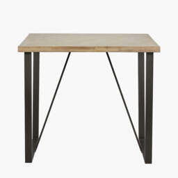 Marca Sand Wash Acacia Wood and Black Metal Bar Table - thumbnail 2