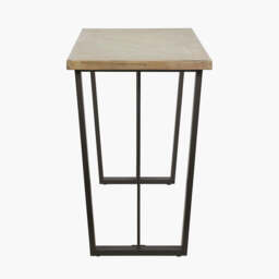 Marca Sand Wash Acacia Wood and Black Metal Bar Table - thumbnail 3