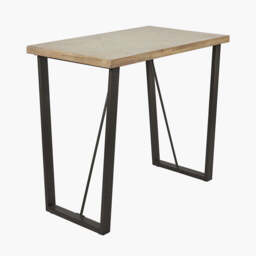 Marca Sand Wash Acacia Wood and Black Metal Bar Table - thumbnail 4