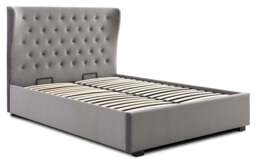 Athena Grey Velvet King Size Kensington Ottoman Bed Velvet - thumbnail 1