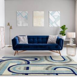 Nova 120x170cm Retro Blue Rug NV30 Rug - thumbnail 1