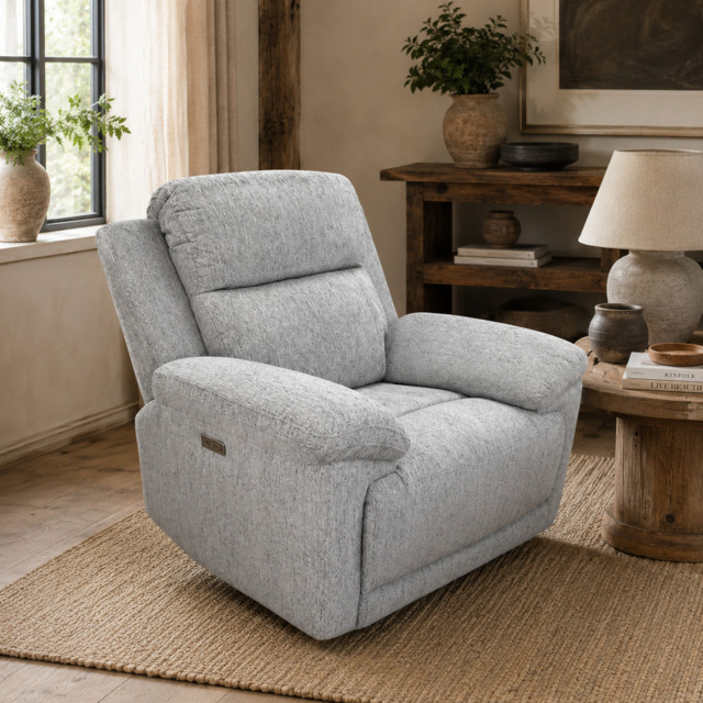 Owen Electric Recliner Grey Armchair - image 1