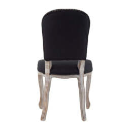 Kensington Townhouse Black Linen Dining Chair with Antique wood legs - thumbnail 4