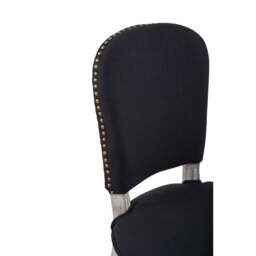 Kensington Townhouse Black Linen Dining Chair with Antique wood legs - thumbnail 5