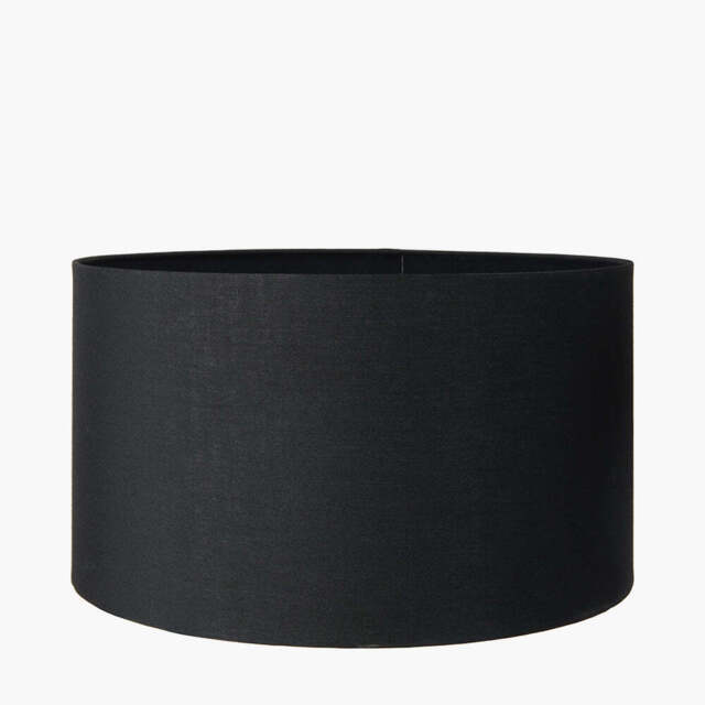 Harry 45cm Black Cotton Mix Cylinder Lampshade - image 1