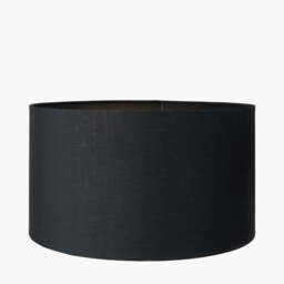 Harry 45cm Black Cotton Mix Cylinder Lampshade - thumbnail 2