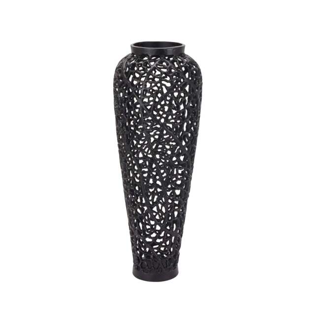 Black Cast Lattice Vase - image 1