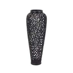 Black Cast Lattice Vase - thumbnail 1