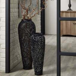 Black Cast Lattice Vase - thumbnail 5