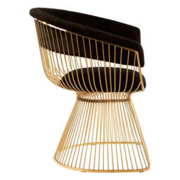 Vogue Black Velvet And Gold Finish Chair - thumbnail 3