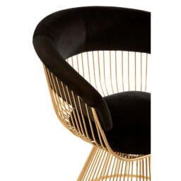 Vogue Black Velvet And Gold Finish Chair - thumbnail 5