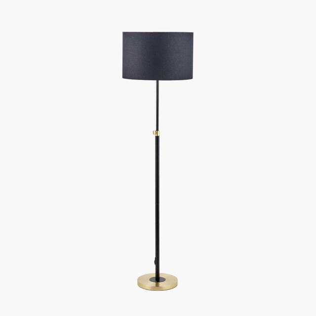 Bryce Black and Gold Metal Rise and Fall Floor Lamp - image 1