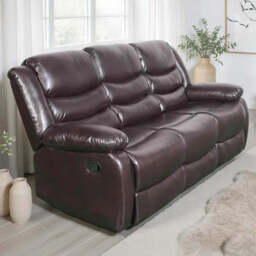 Conrad Manual Recliner Sofa Brown 3 Seater - thumbnail 5