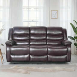 Conrad Manual Recliner Sofa Brown 3 Seater - thumbnail 4