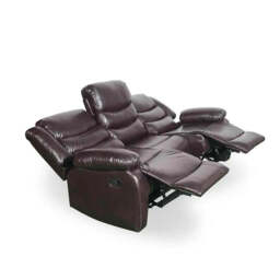 Conrad Manual Recliner Sofa Brown 3 Seater - thumbnail 3