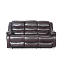 Conrad Manual Recliner Sofa Brown 3 Seater - thumbnail 2