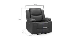 Harald Electric Recliner Sofa Black Armchair - thumbnail 5