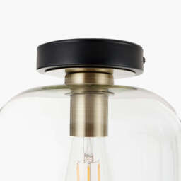 Florence Black Metal and Glass Flush Pendant - thumbnail 3