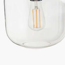 Florence Black Metal and Glass Flush Pendant - thumbnail 4
