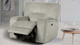 Excalibur Beige Lay-Z-Boy Style Fabric Power Recliner Armchair - thumbnail 4