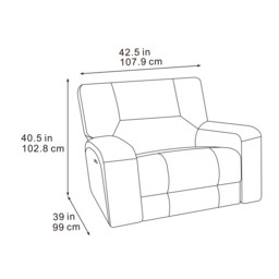 Excalibur Beige Lay-Z-Boy Style Fabric Power Recliner Armchair - thumbnail 5