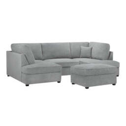 Carnaby Sofa Grey Boucle U Shape Corner Morgan - Malvern - Somerford - Calix - Euphoria - Plush Style - thumbnail 2