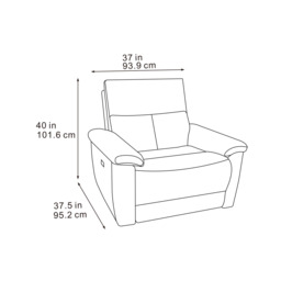 Klint Grez Lay-Z-Boy Style Fabric Power Recliner Armchair - thumbnail 6