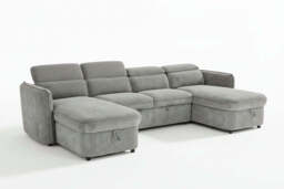 Capri Sofabed U shape Corner Sofa Bed Grey With Adjustable Headrests Morgan - Malvern - Somerford - Calix - Euphoria - Plush Style - thumbnail 5