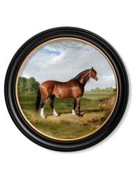 c.1840 Horses - Round Frame - thumbnail 3