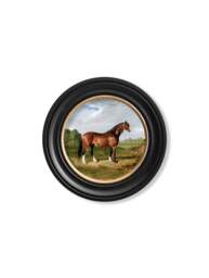 c.1840 Horses - Round Frame - thumbnail 4