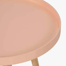 Halston Apricot Wood Veneer and Natural Pine Wood Side Table - thumbnail 4