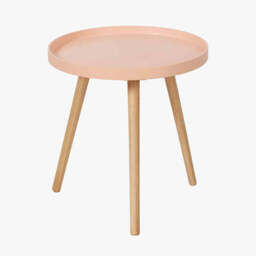 Halston Apricot Wood Veneer and Natural Pine Wood Side Table - thumbnail 2