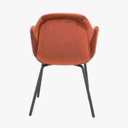 Alba Cinnamon Velvet and Black Metal Carver Dining Chair - thumbnail 3