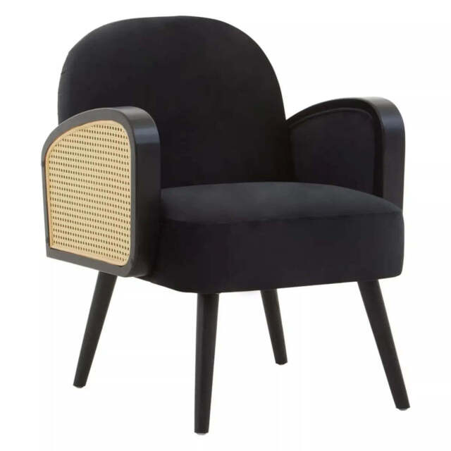Hala Black Velvet Armchair - image 1