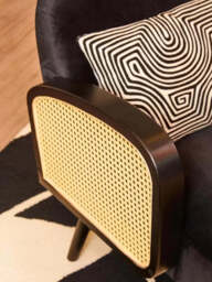 Hala Black Velvet Armchair - thumbnail 3
