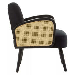 Hala Black Velvet Armchair - thumbnail 5