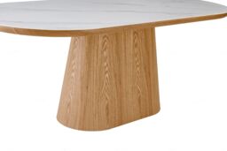 Bianca Oval Dining Table Beech & White Sintered Stone - thumbnail 6