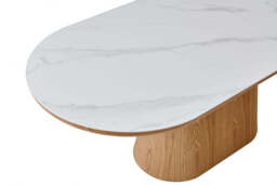 Bianca Oval Dining Table Beech & White Sintered Stone - thumbnail 5