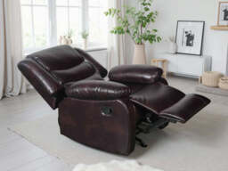 Conrad Manual Recliner Sofa Brown Armchair - thumbnail 3