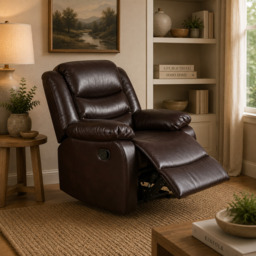 Conrad Manual Recliner Sofa Brown Armchair