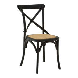 Lyon Black Oak Wood Chair with Weave Seat - thumbnail 1