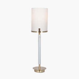 Midland Champagne Gold Metal and Marble Effect Table Lamp - thumbnail 2