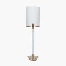 Midland Champagne Gold Metal and Marble Effect Table Lamp - thumbnail 1