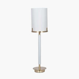 Midland Champagne Gold Metal and Marble Effect Table Lamp - thumbnail 3