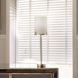 Midland Champagne Gold Metal and Marble Effect Table Lamp - thumbnail 4