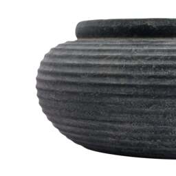 Amalfi Grey Round Ribbed Planter - thumbnail 3