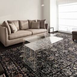 Sovereign 120x166cm Black Vintage Floral Rug - thumbnail 1