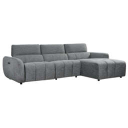 Turin Electric Recliner Sofa Charcoal Right Hand Corner - thumbnail 2