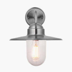 Lilium Brushed Steel Metal and Glass Fisherman Wall Light - thumbnail 2