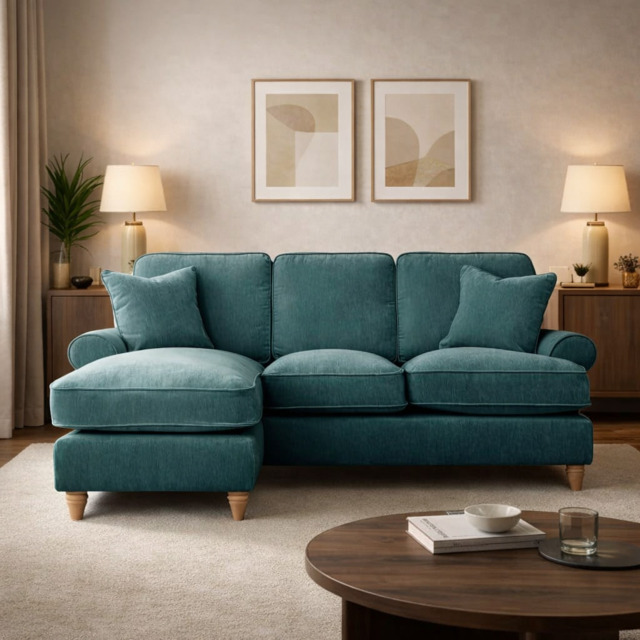 Left Hand Chaise Sofa Manhattan Emerald The Great Sofa Company - Victoria - Bromfield - Lola - Alfie - Mari - Longfellow - Duresta Style - image 1